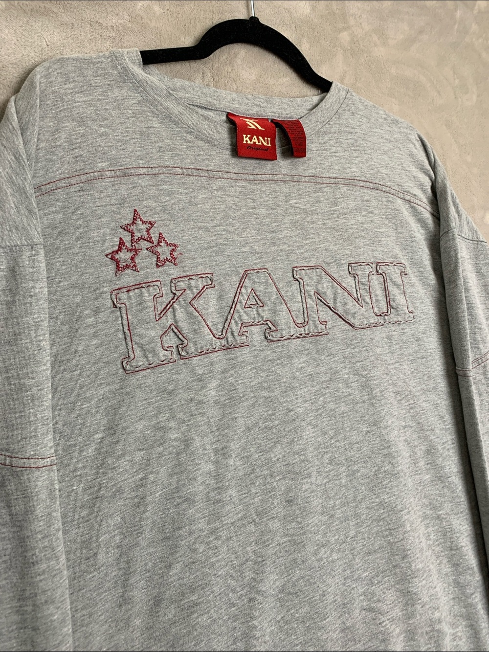 KANI | 2X XXL Men Y2K 90S T SHIRT | GREY RED SPELLOUT KANI